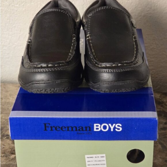 Boys' Freeman Little Kid Black Loafers Dress Shoes Party School Shoes Size 1 - Picture 15 of 16